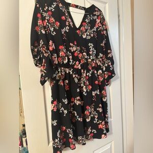 Floral V-Neck Petite LOFT Dress
